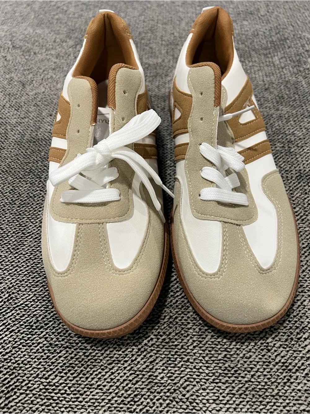 Women’s Neutral Tan & White Athletic Sneakers - EU41